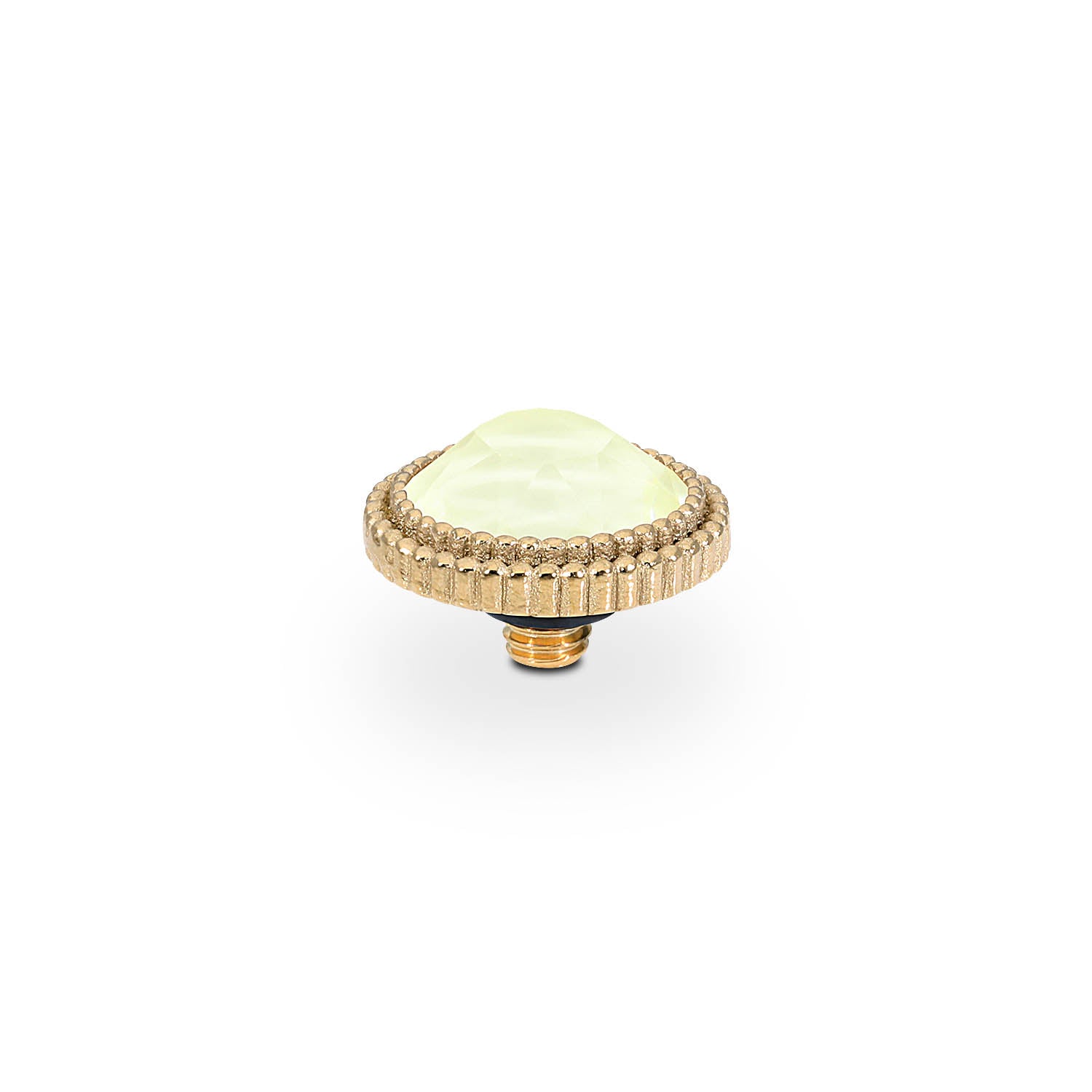 Fabero Flat Top 10 mm - Gold crystal soft yellow ignite