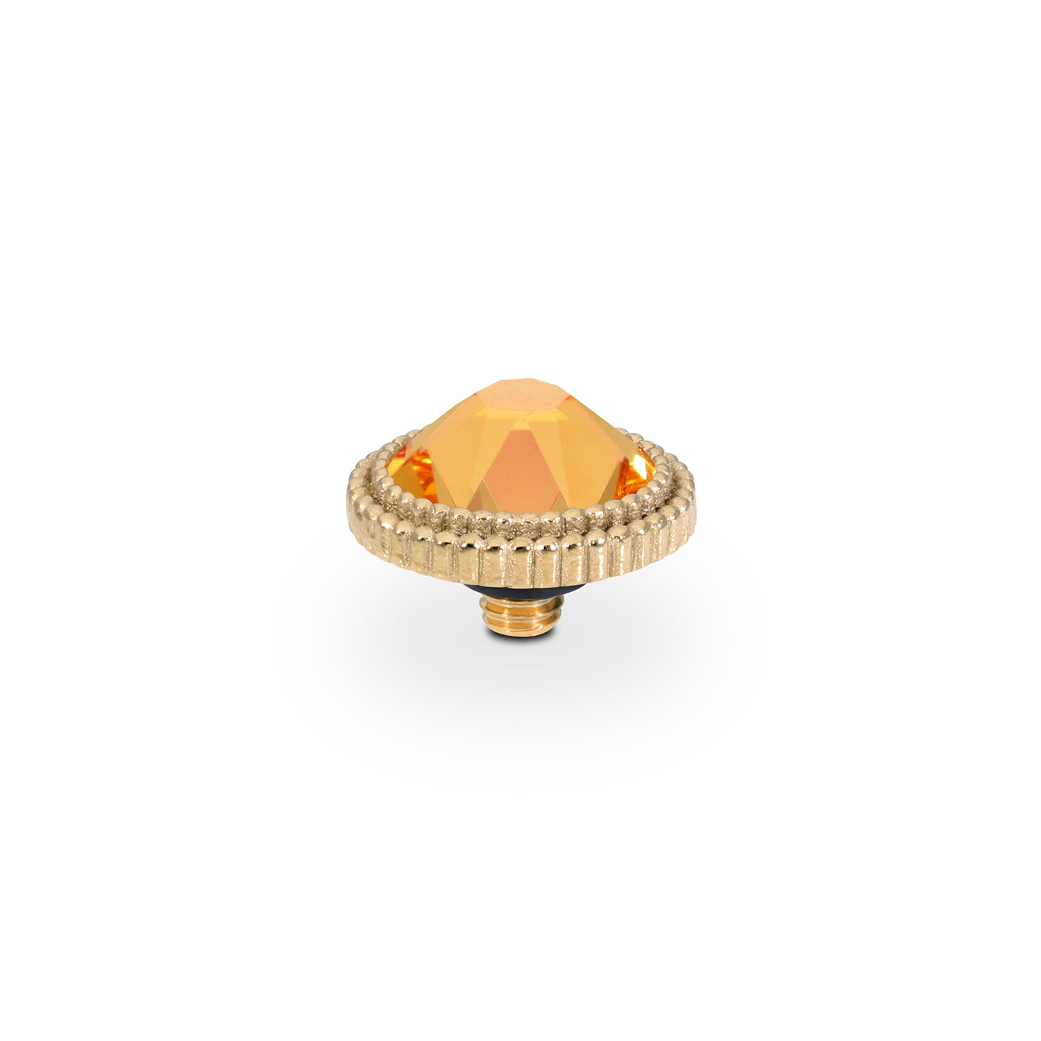 Fabero Flat Top 10 mm - Gold Crystal Mango Ignite