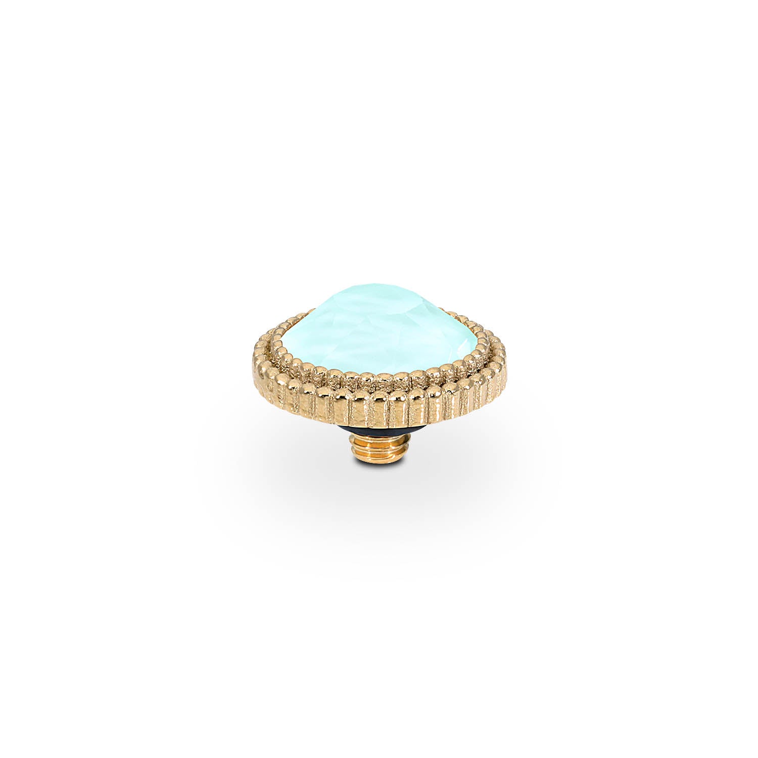 Fabero Flat Top 10 mm - Gold crystal soft mint ignite