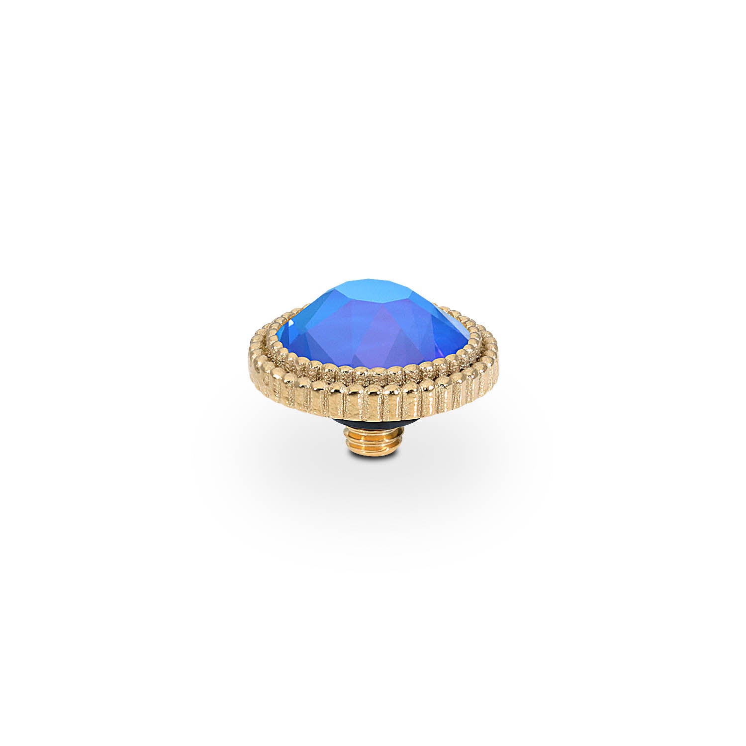 Fabero Flat Top 10 mm - Gold royal blue delite