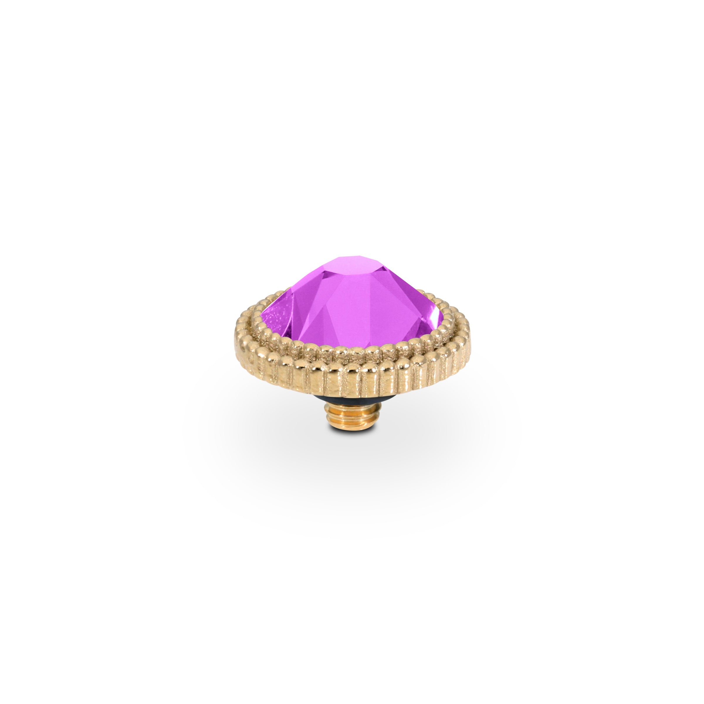 Fabero Flat Top 10 mm - Gold Crystal Electric Violet Ignite