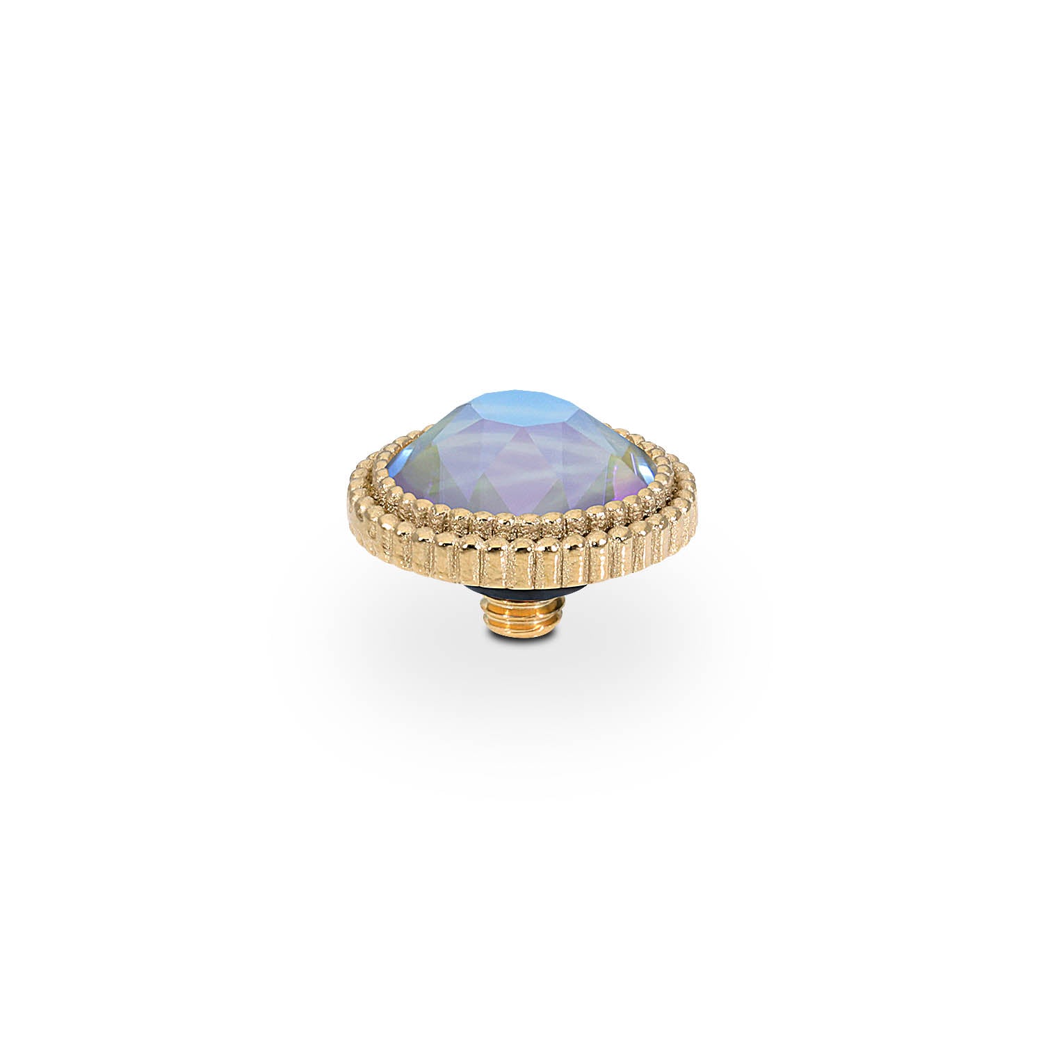 Fabero Flat Top 10 mm - Gold Crystal Serene Gray Delite