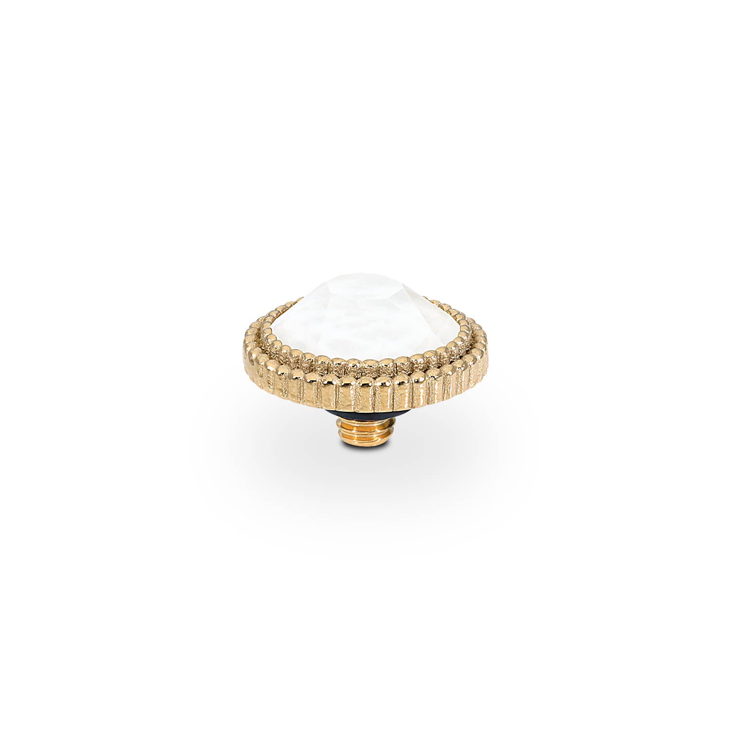 Fabero Flat Top 10 mm - Gold crystal electric white ignite