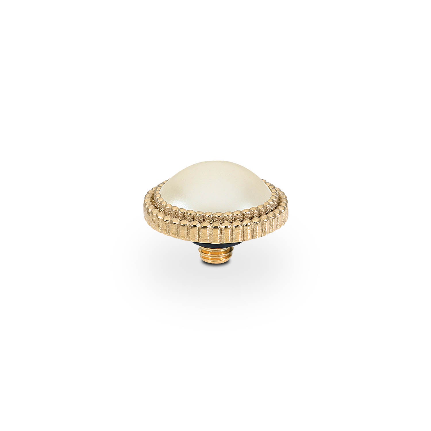 Fabero Flat Top 10 mm - Gold cream pearl