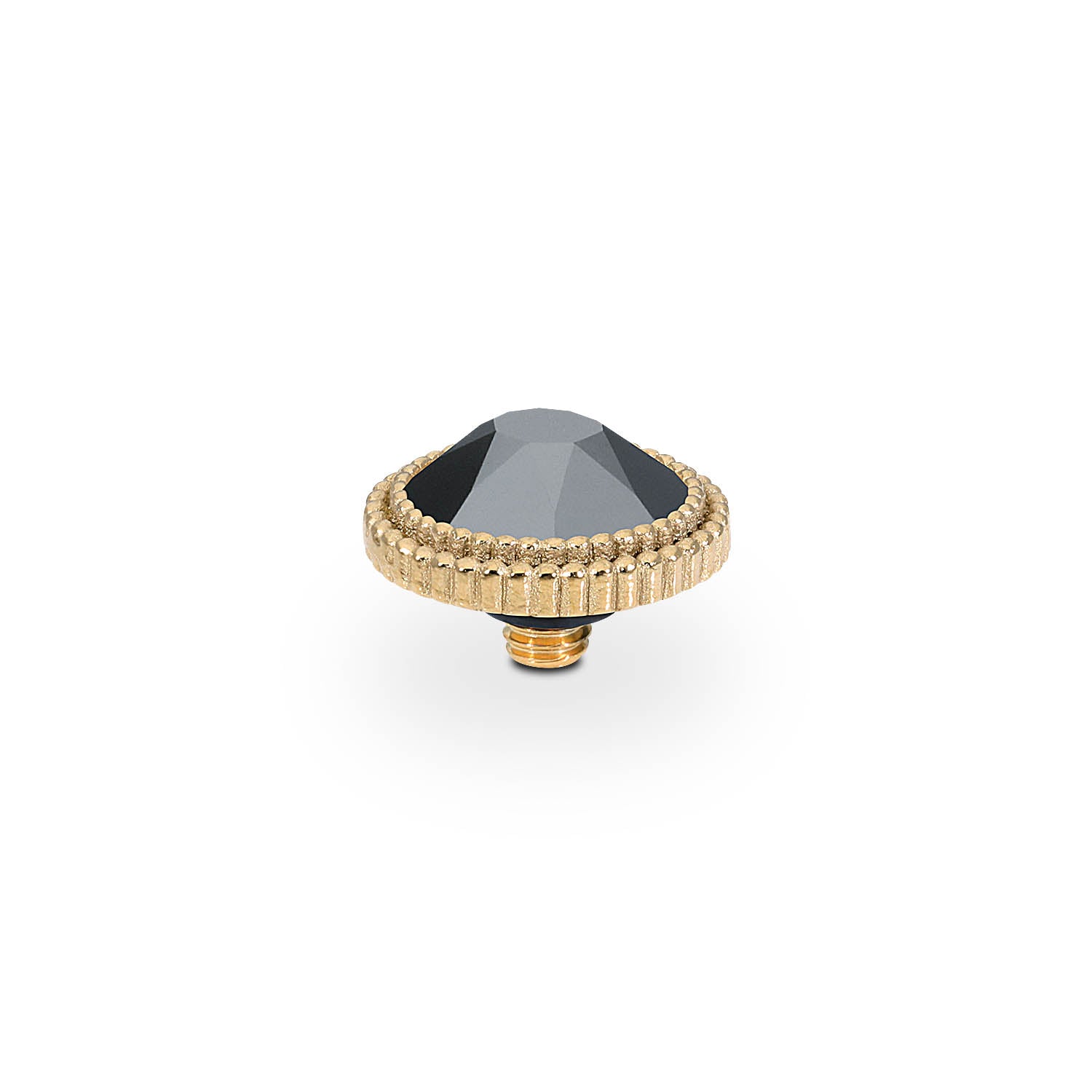 Fabero Flat Top 10 mm - Gold jet hematite