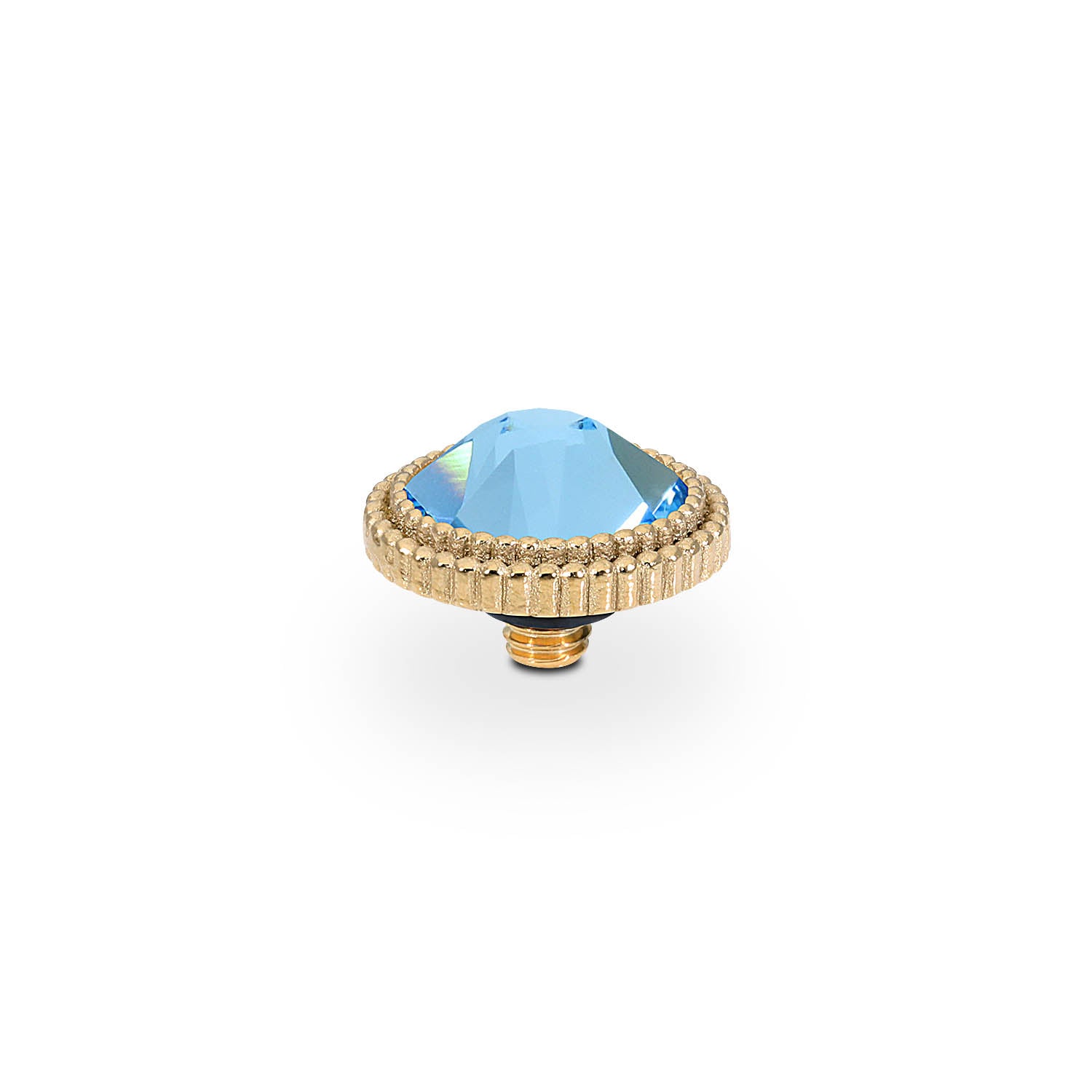 Fabero Flat Top 10 mm - Gold aquamarine