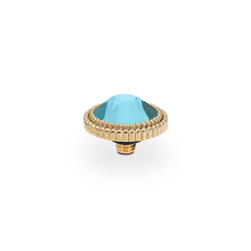 Fabero Flat Top 10 mm - Gold Light Turquoise
