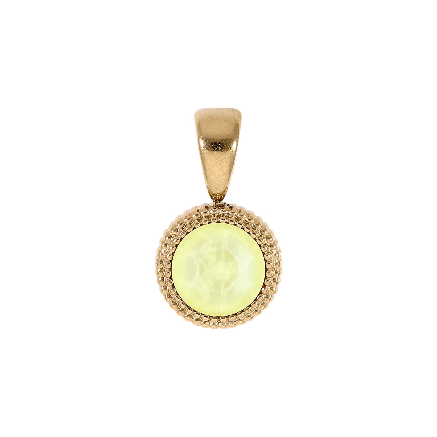 Fabero Flat Anhänger 10 mm - Gold crystal soft yellow ignite