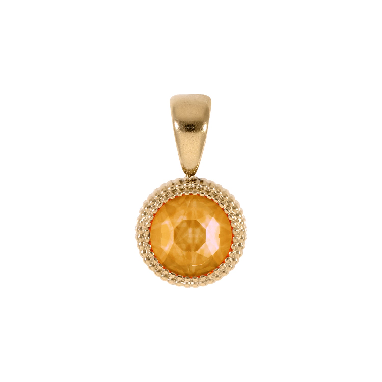 Fabero Flat Anhänger 10 mm - Gold Crystal Mango Ignite