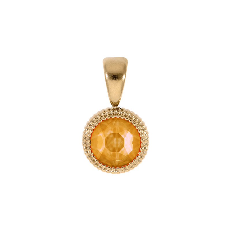 Fabero Flat Anhänger 10 mm - Gold Crystal Mango Ignite