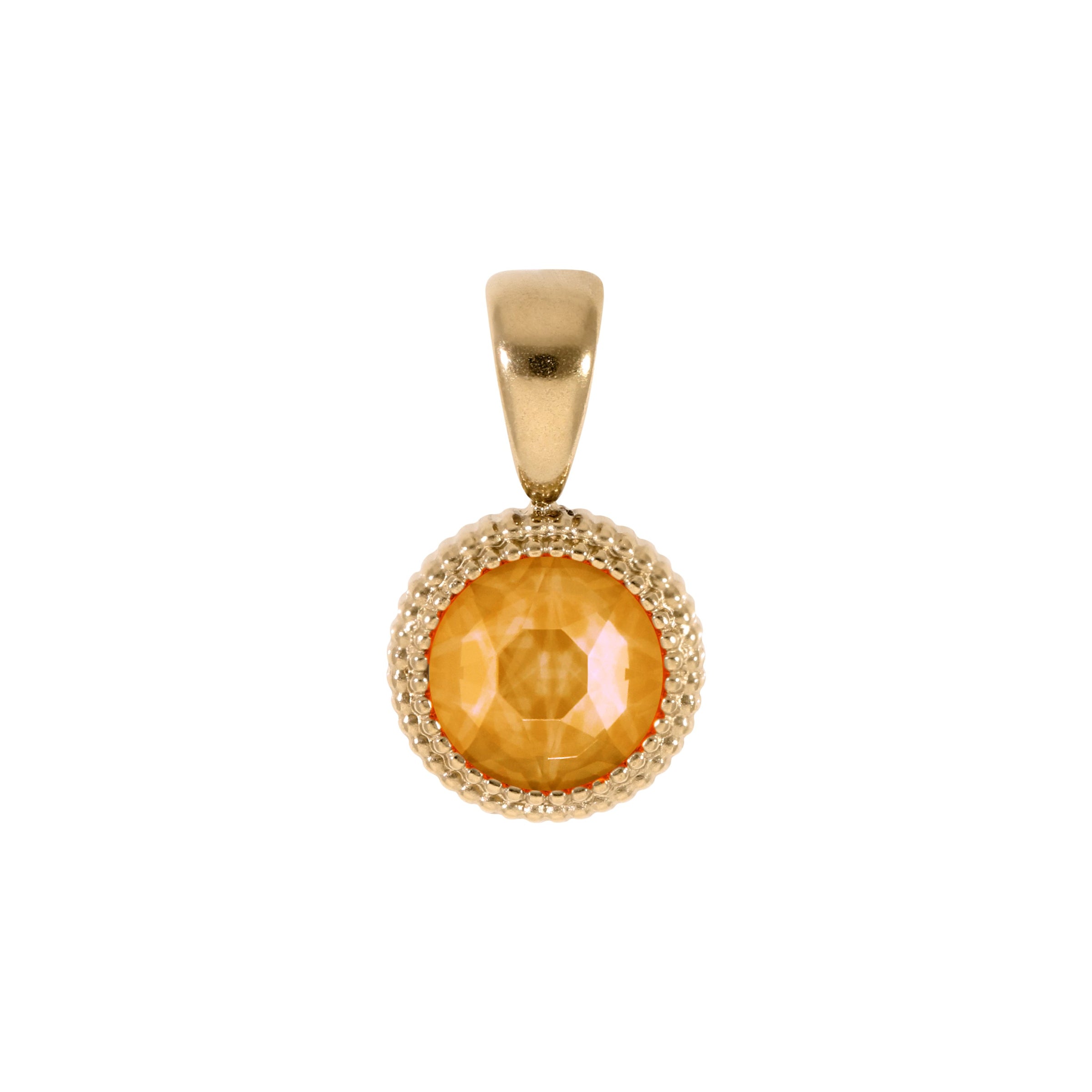 Fabero Flat Anhänger 10 mm - Gold Crystal Mango Ignite