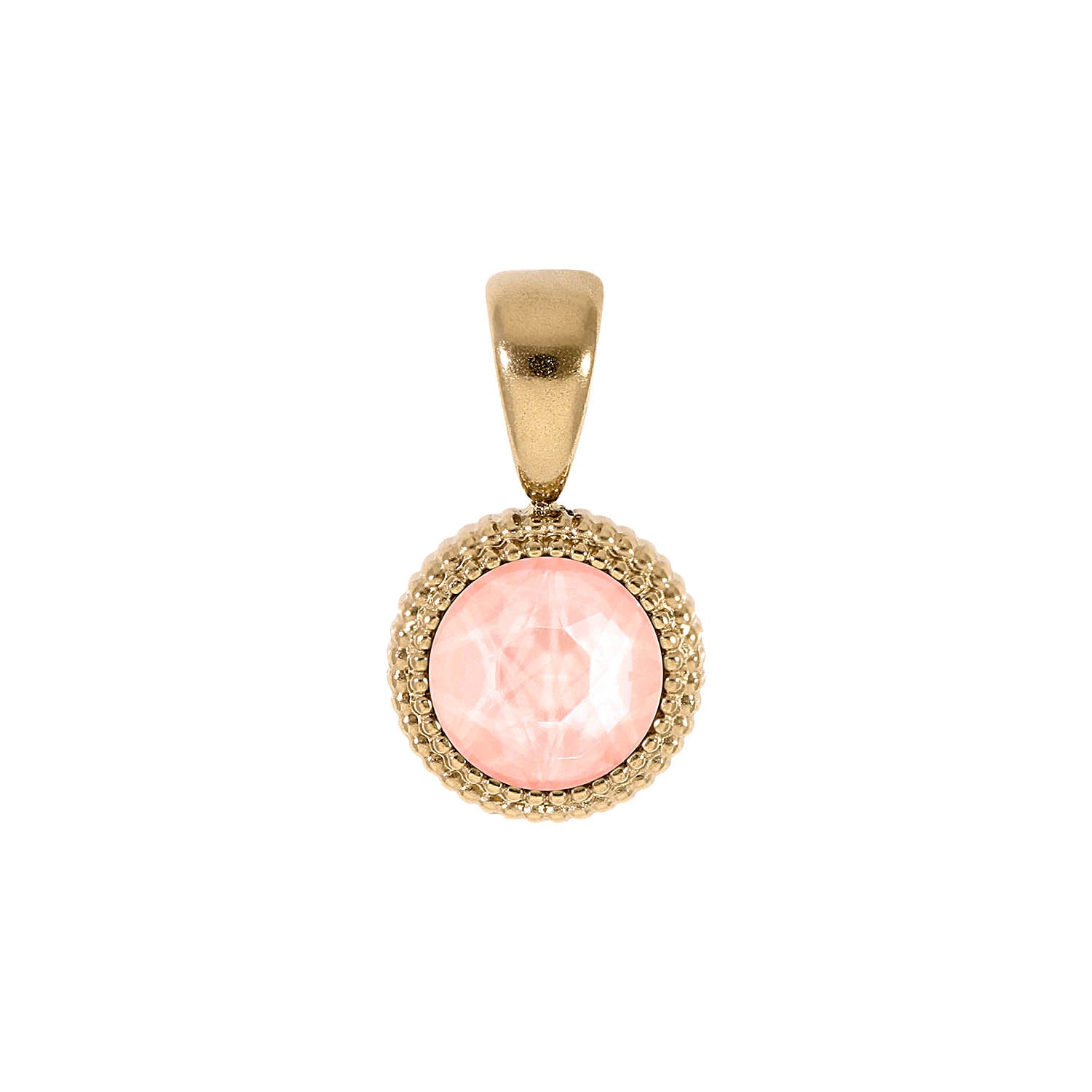 Fabero Flat Anhänger 10 mm - Gold Crystal Flamingo Ignite