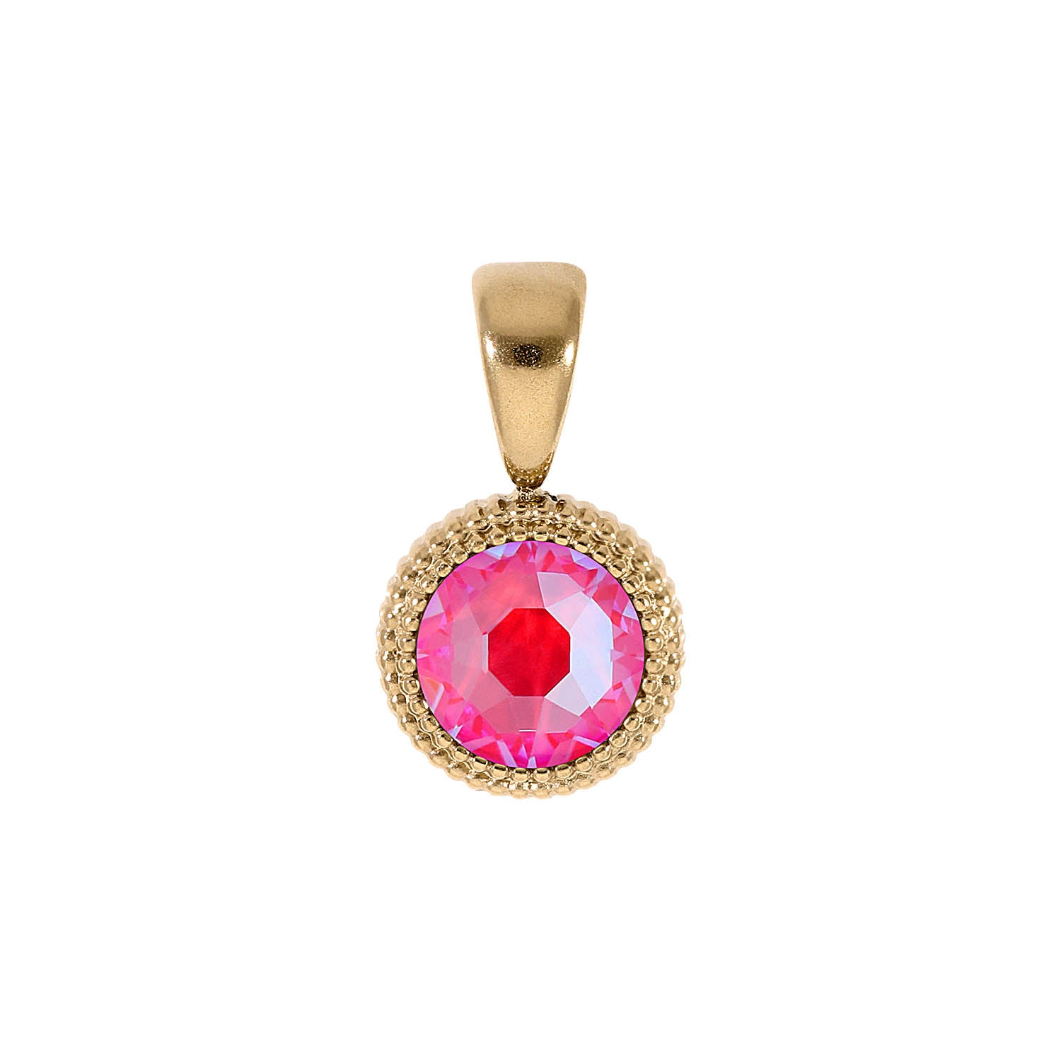 Fabero Flat Anhänger 10 mm - Gold lotus pink delite