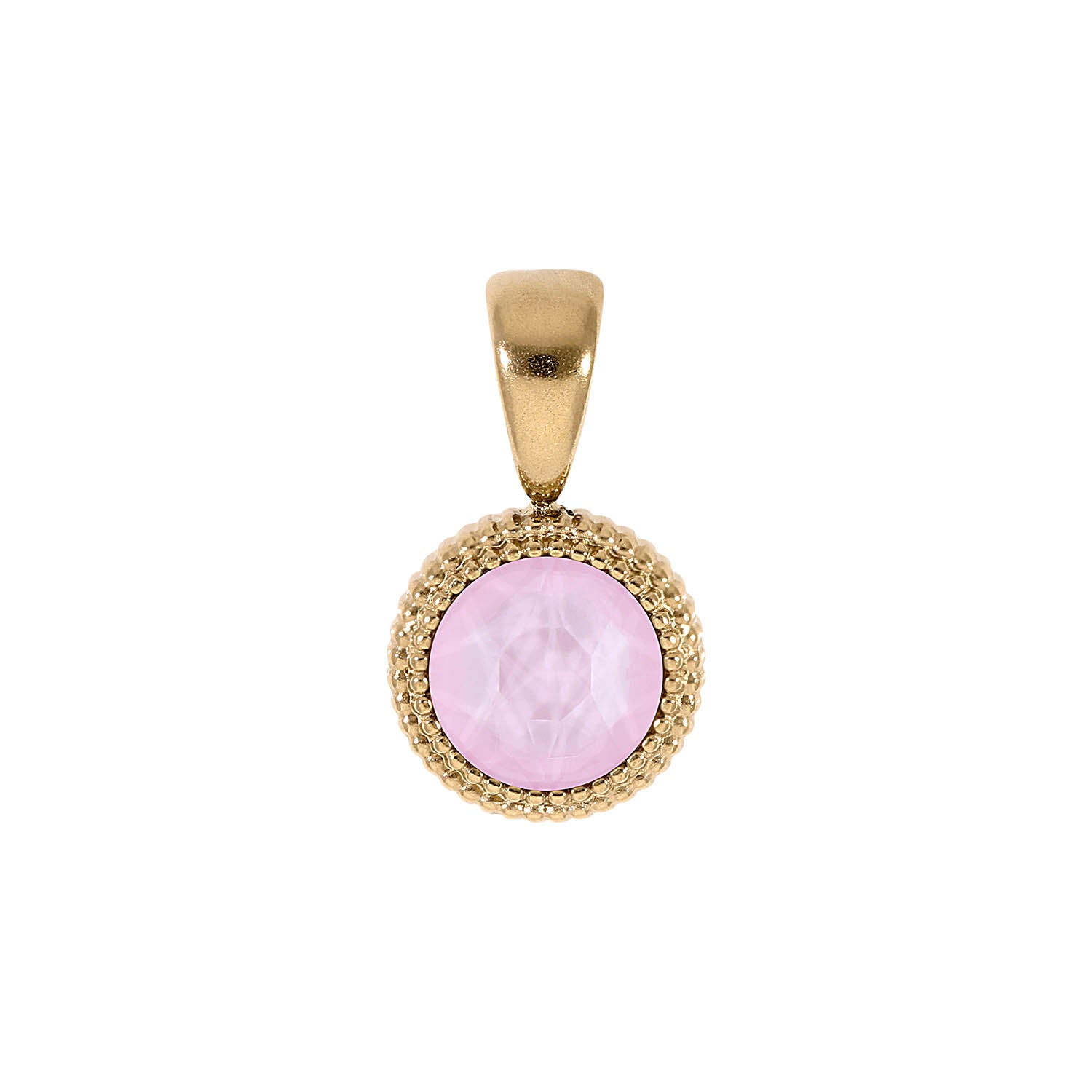 Fabero Flat Anhänger 10 mm - Gold crystal soft rose ignite