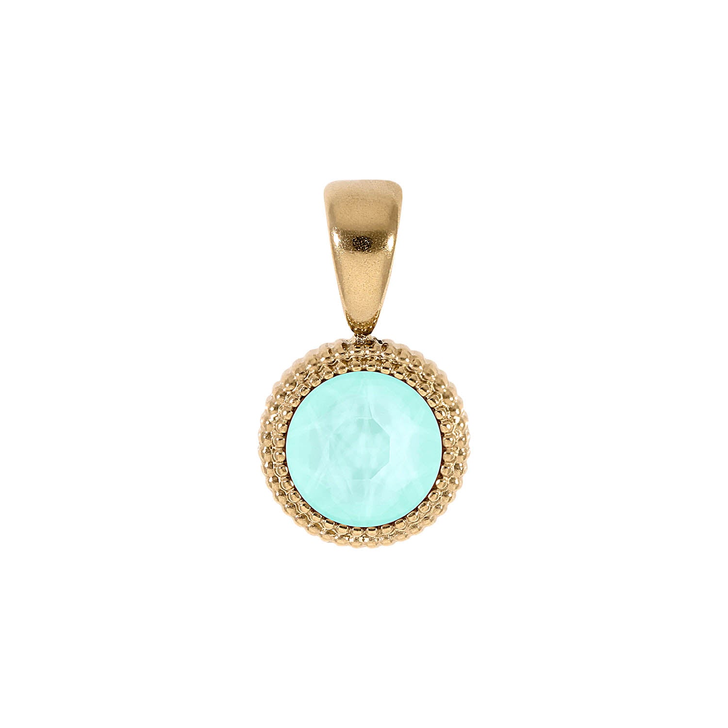 Fabero Flat Anhänger 10 mm - Gold crystal soft mint ignite
