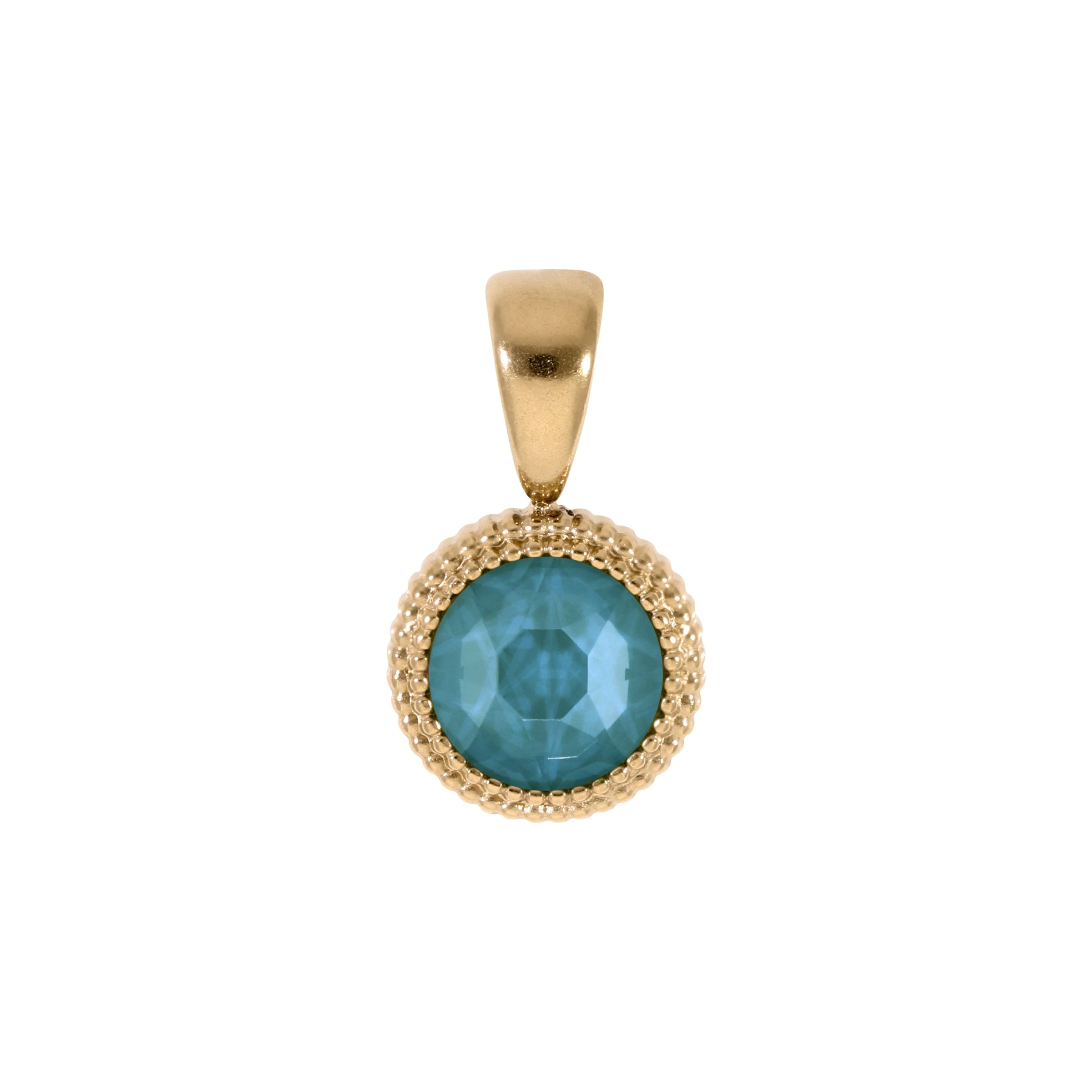 Fabero Flat Anhänger 10 mm - Gold Crystal Pine Green Ignite