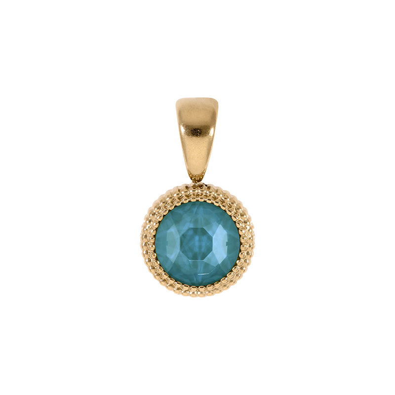 Fabero Flat Anhänger 10 mm - Gold Crystal Pine Green Ignite