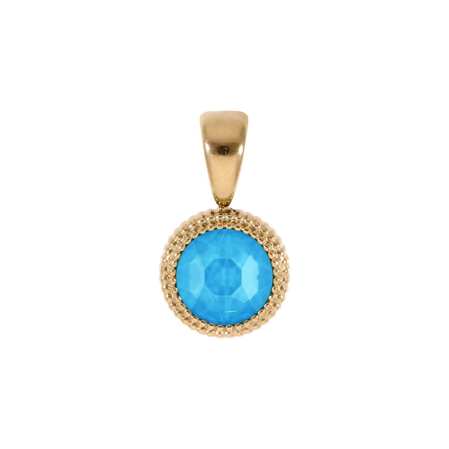 Fabero Flat Anhänger 10 mm - Gold Crystal Electric Blue Ignite