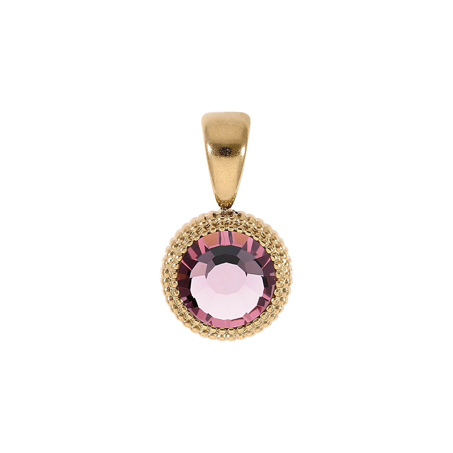 Fabero Flat Anhänger 10 mm - Gold light amethyst