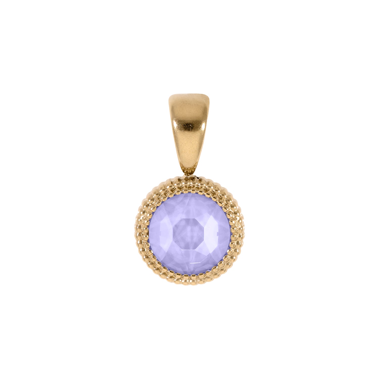 Fabero Flat Anhänger 10 mm - Gold Crystal Purple Ignite