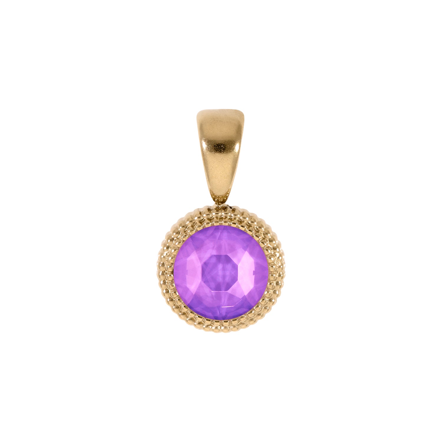 Fabero Flat Anhänger 10 mm - Gold Crystal Electric Violet Ignite