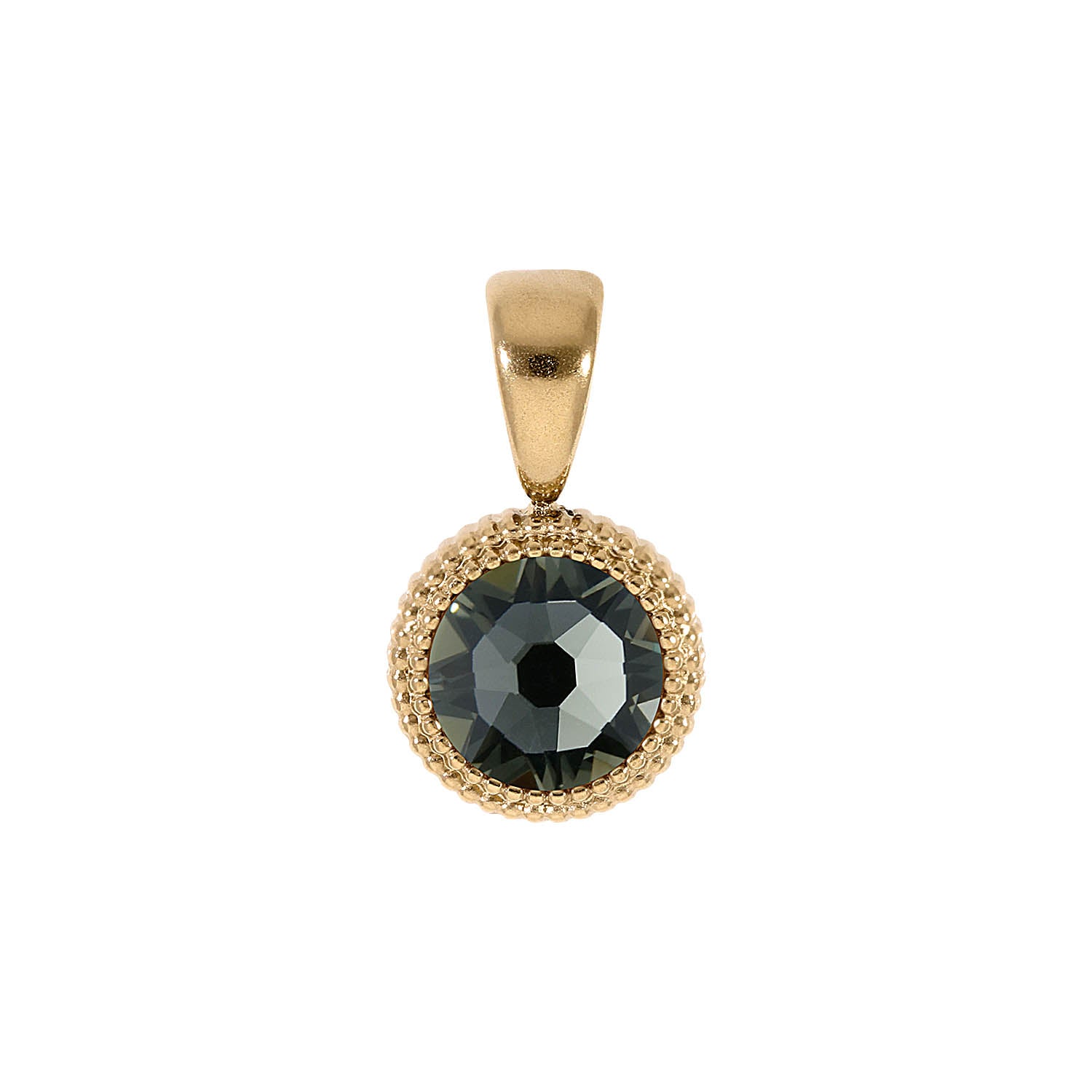 Fabero Flat Anhänger 10 mm - Gold black diamond