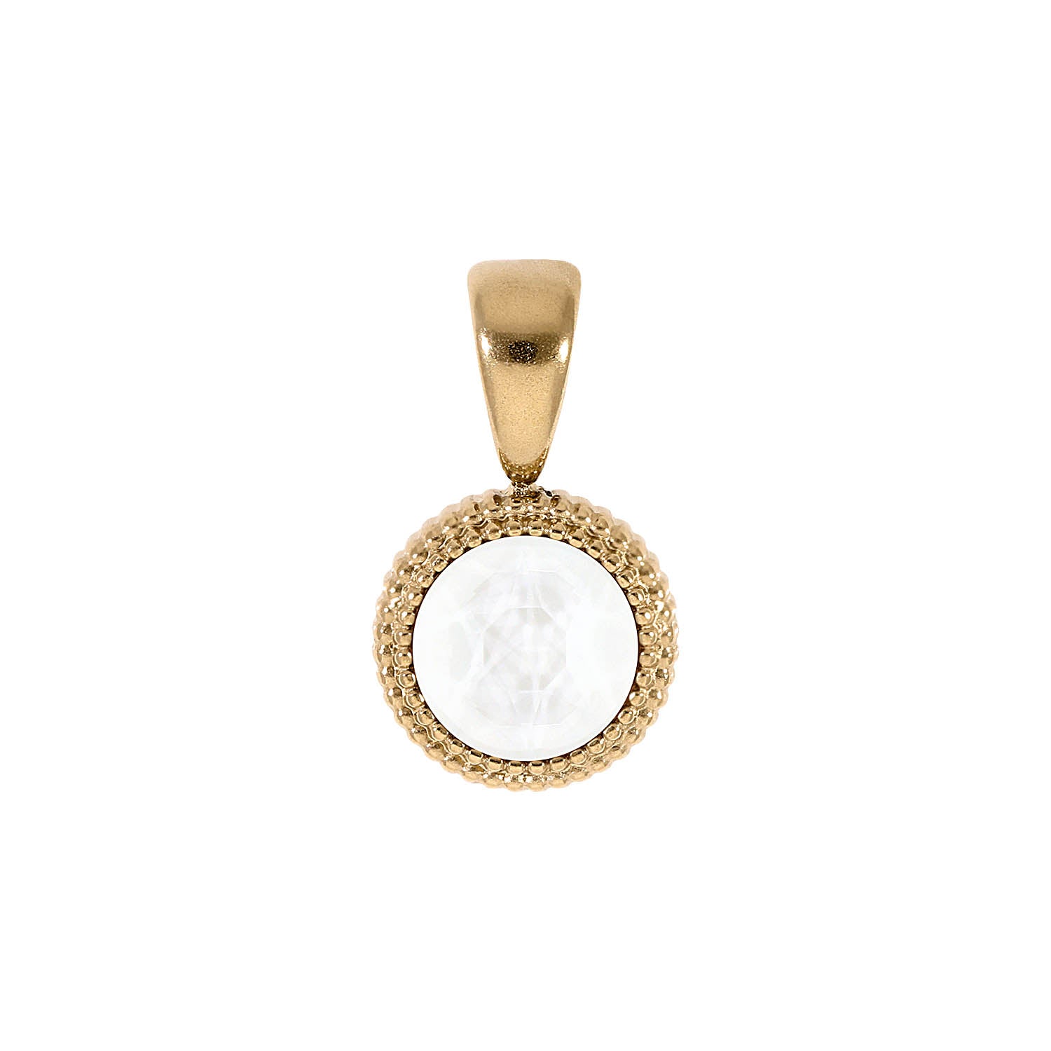 Fabero Flat Anhänger 10 mm - Gold crystal electric white ignite