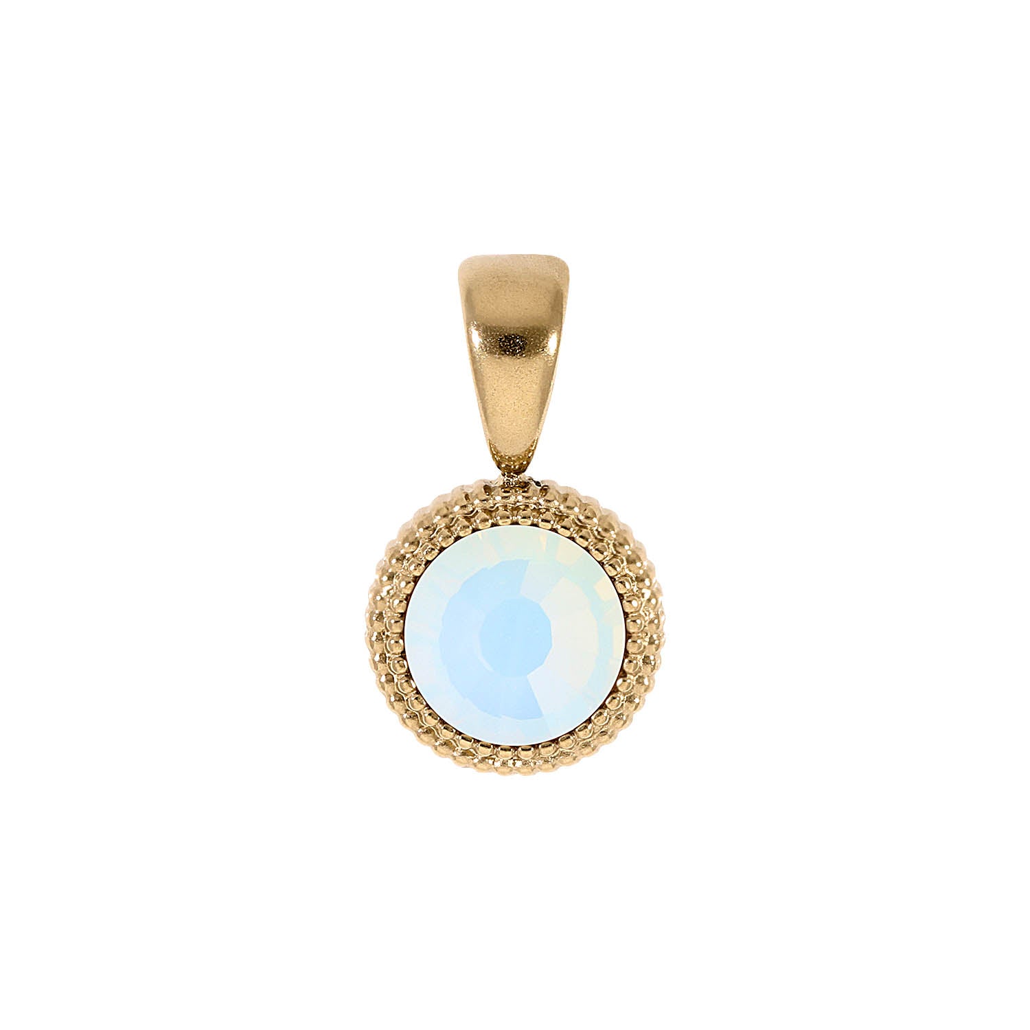 Fabero Flat Anhänger 10 mm - Gold white opal
