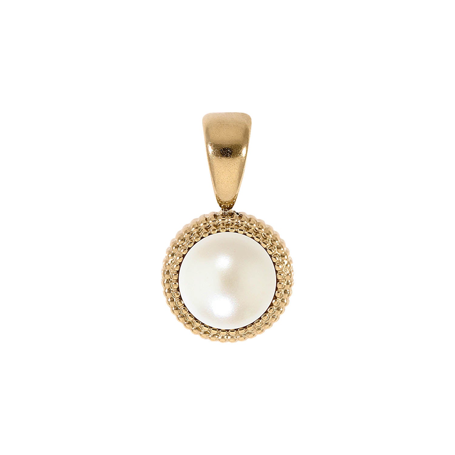 Fabero Flat Anhänger 10 mm - Gold cream pearl