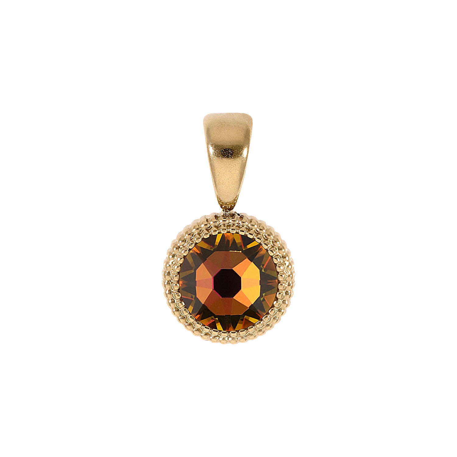 Fabero Flat Anhänger 10 mm - Gold Crystal Vitrail Medium