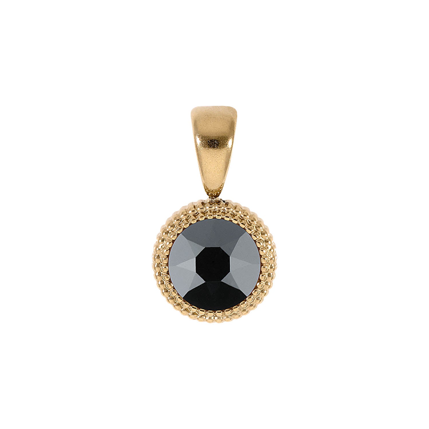 Fabero Flat Anhänger 10 mm - Gold jet hematite