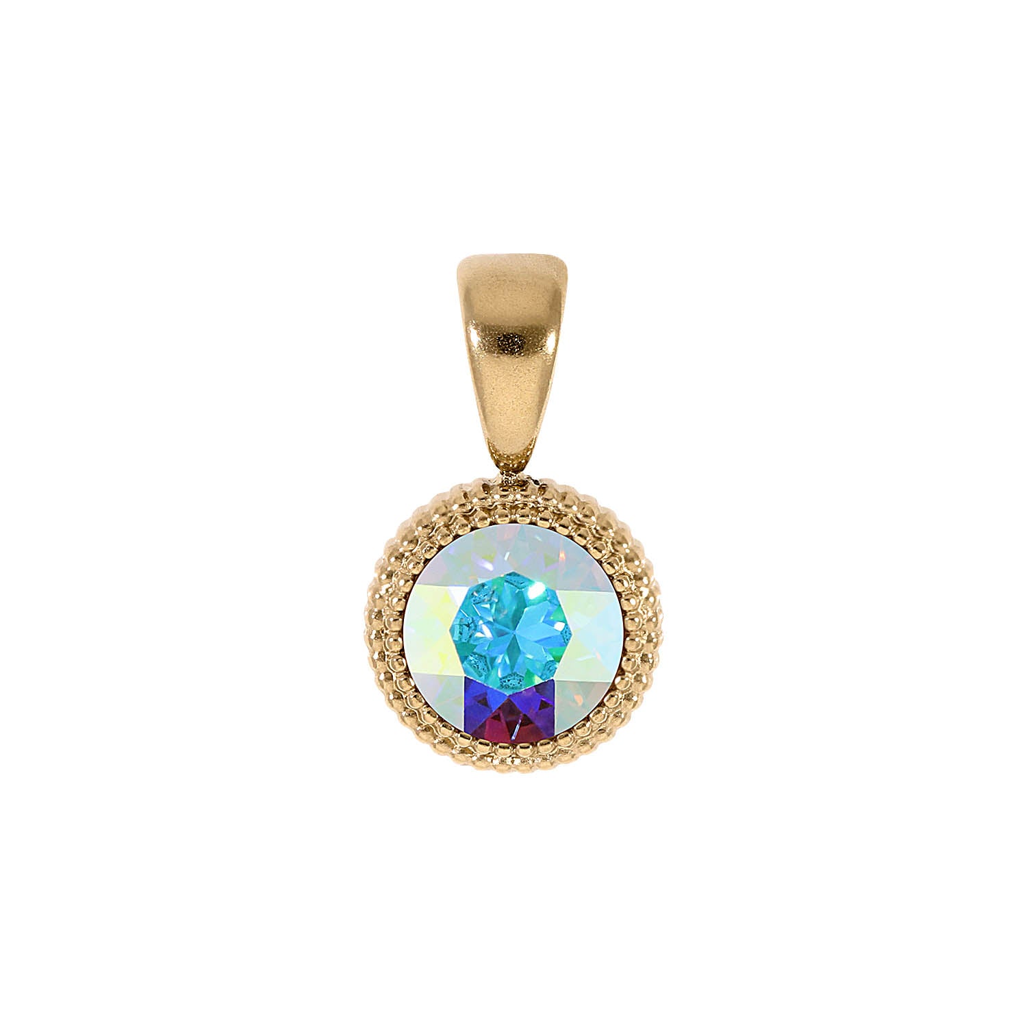Fabero Flat Anhänger 10 mm - Gold crystal aurora boreale