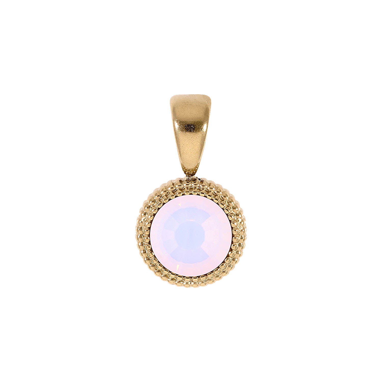 Fabero Flat Anhänger 10 mm - Gold rose opal