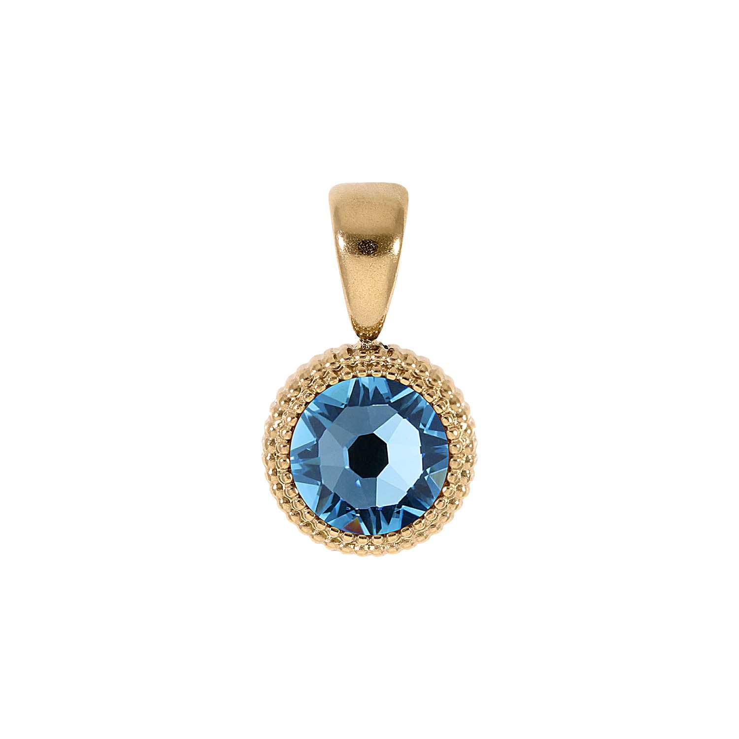 Fabero Flat Anhänger 10 mm - Gold aquamarine