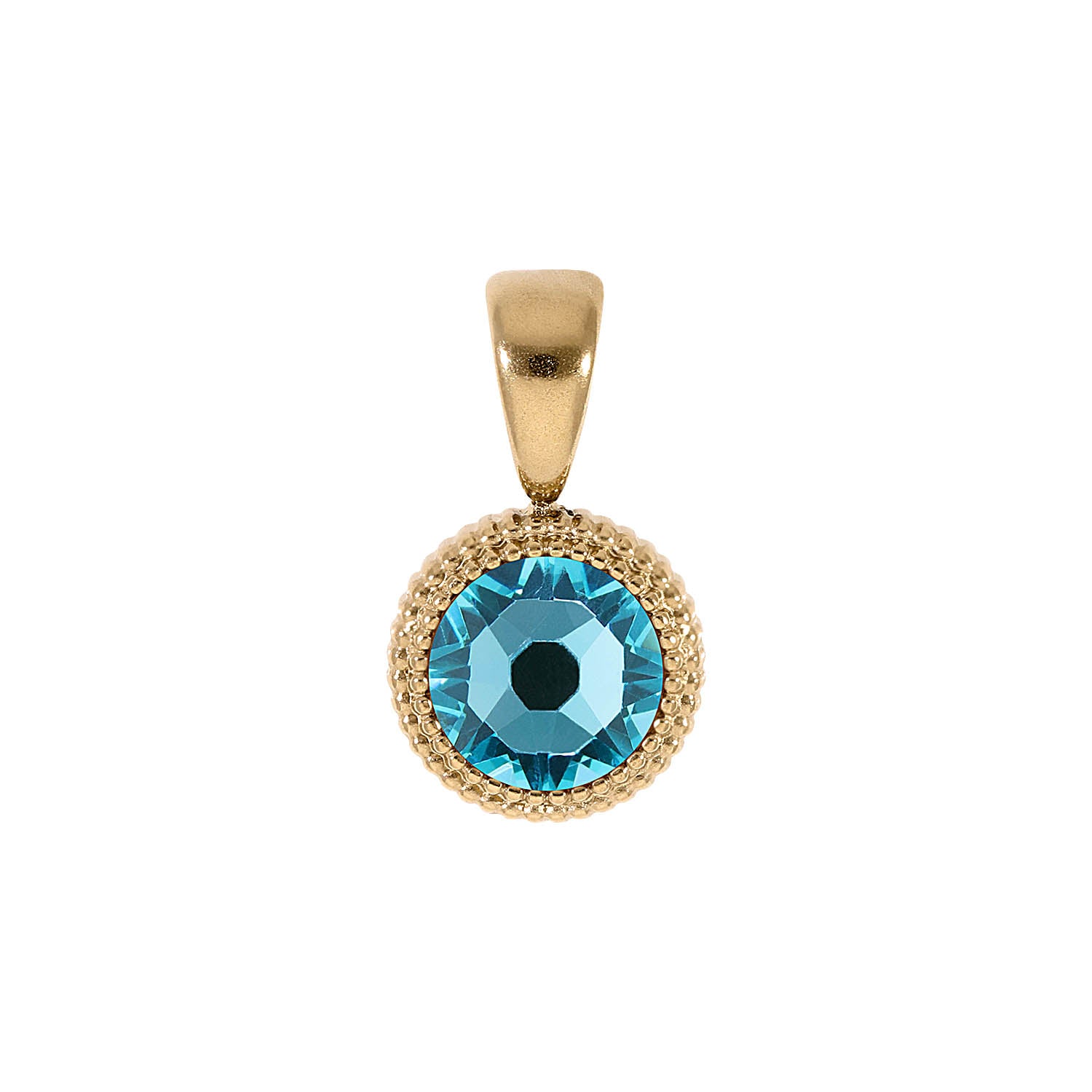 Fabero Flat Anhänger 10 mm - Gold Light Turquoise