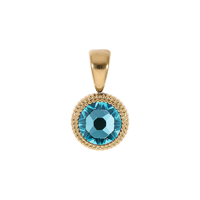 Fabero Flat Anhänger 10 mm - Gold Light Turquoise