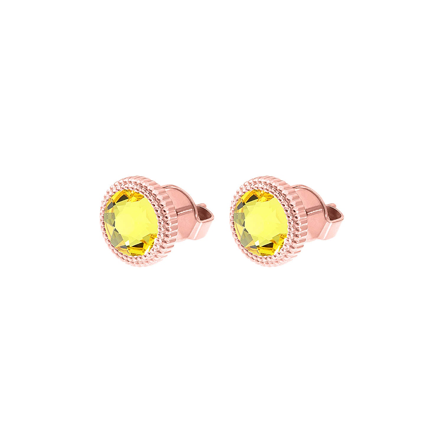 Fabero Flat Ohrstecker 10 mm - Roségold light topaz