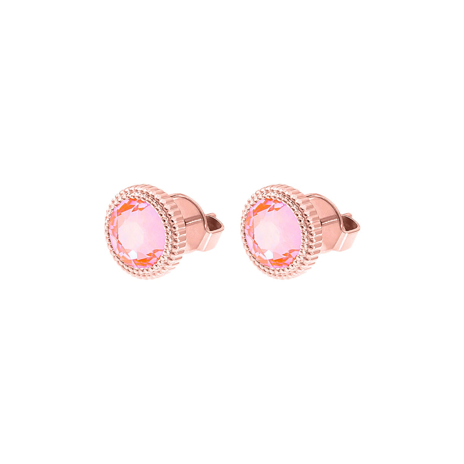 Fabero Flat Ohrstecker 10 mm - Roségold crystal orange glow delite