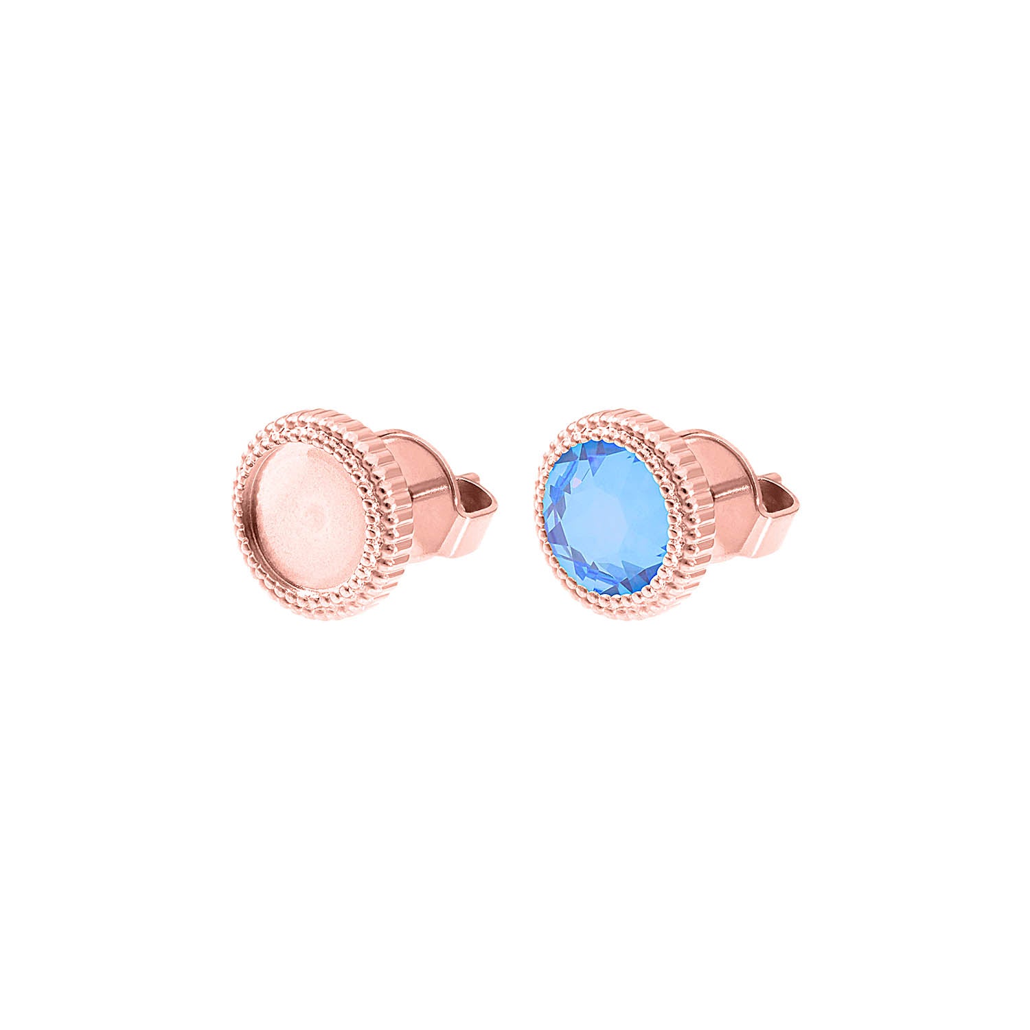 Fabero Flat Ohrstecker 10 mm - Roségold padparadscha