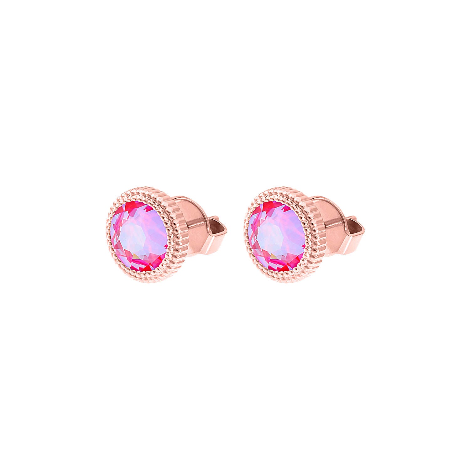 Fabero Flat Ohrstecker 10 mm - Roségold lotus pink delite