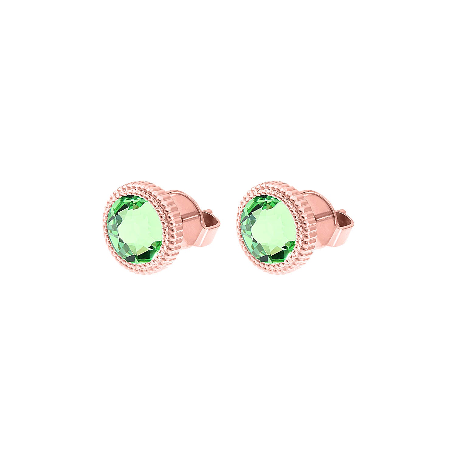 Fabero Flat Ohrstecker 10 mm - Roségold peridot