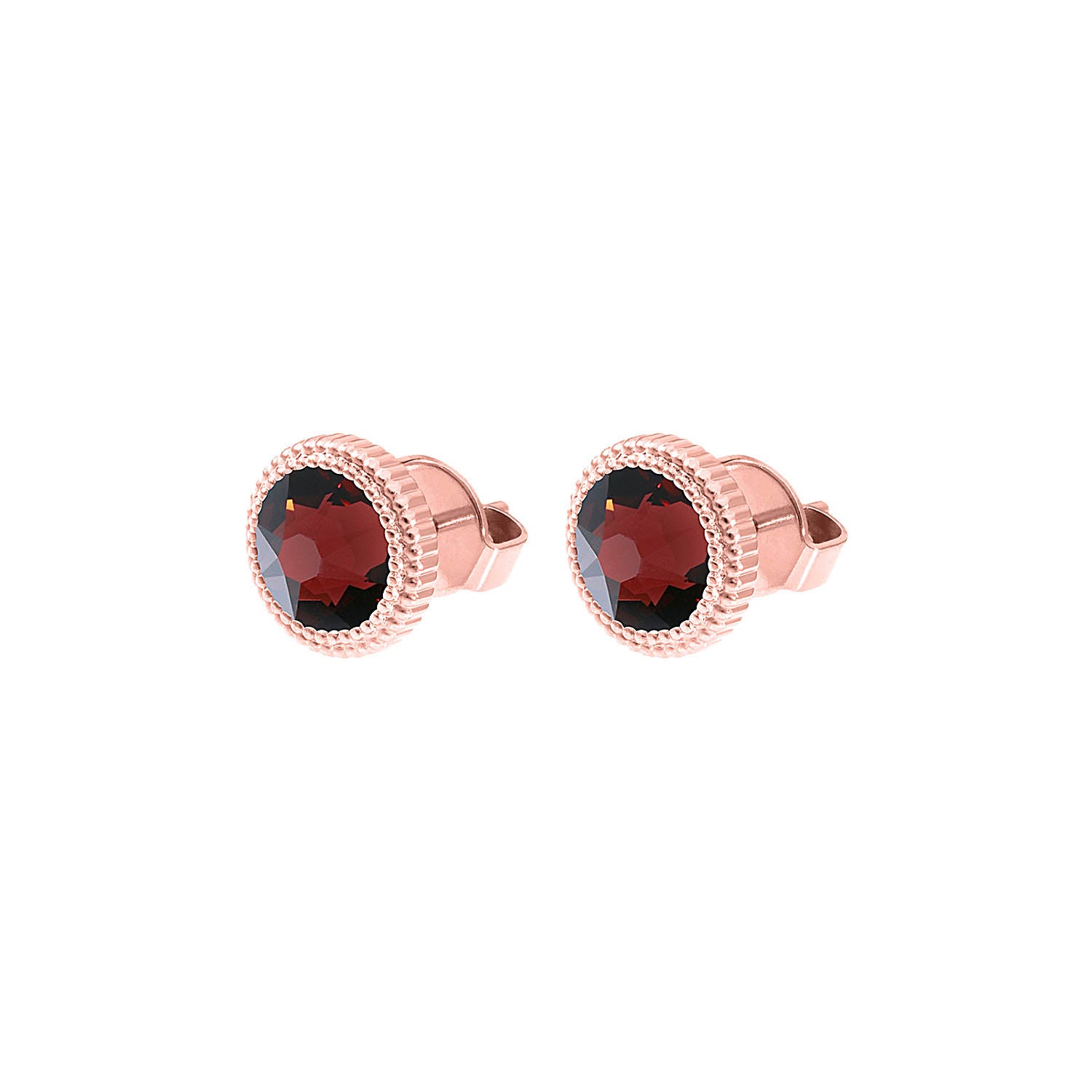 Fabero Flat Ohrstecker 10 mm - Roségold Burgundy