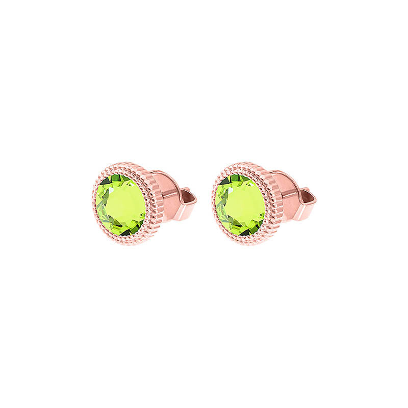 Fabero Flat Ohrstecker 10 mm - Roségold Citrus Green