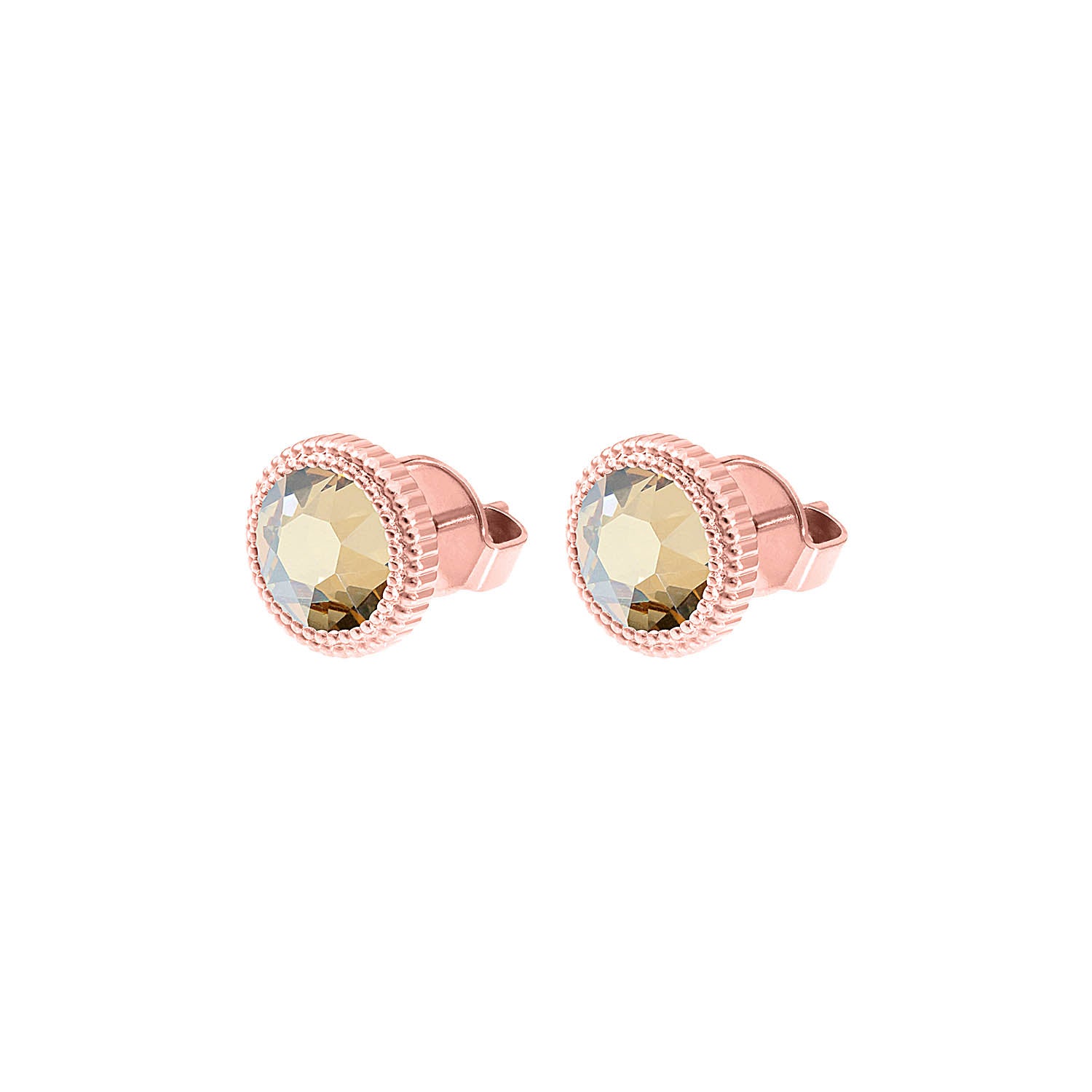 Fabero Flat Ohrstecker 10 mm - Roségold golden shadow