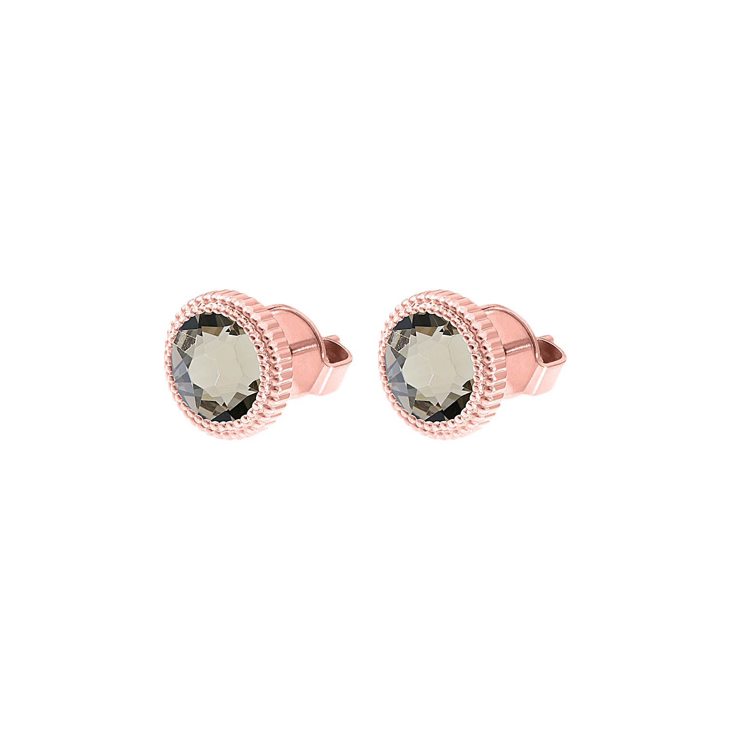 Fabero Flat Ohrstecker 10 mm - Roségold Greige