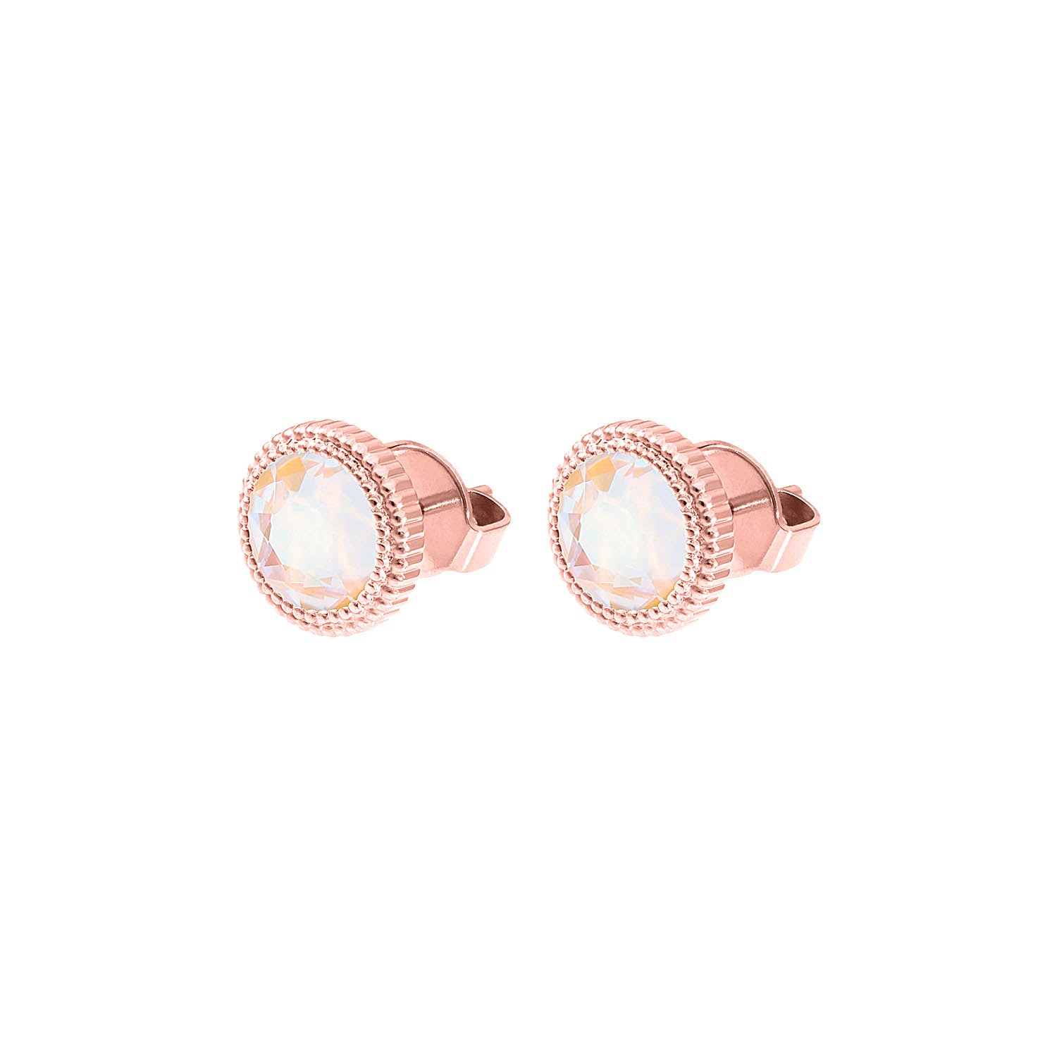 Fabero Flat Ohrstecker 10 mm - Roségold ivory cream delite