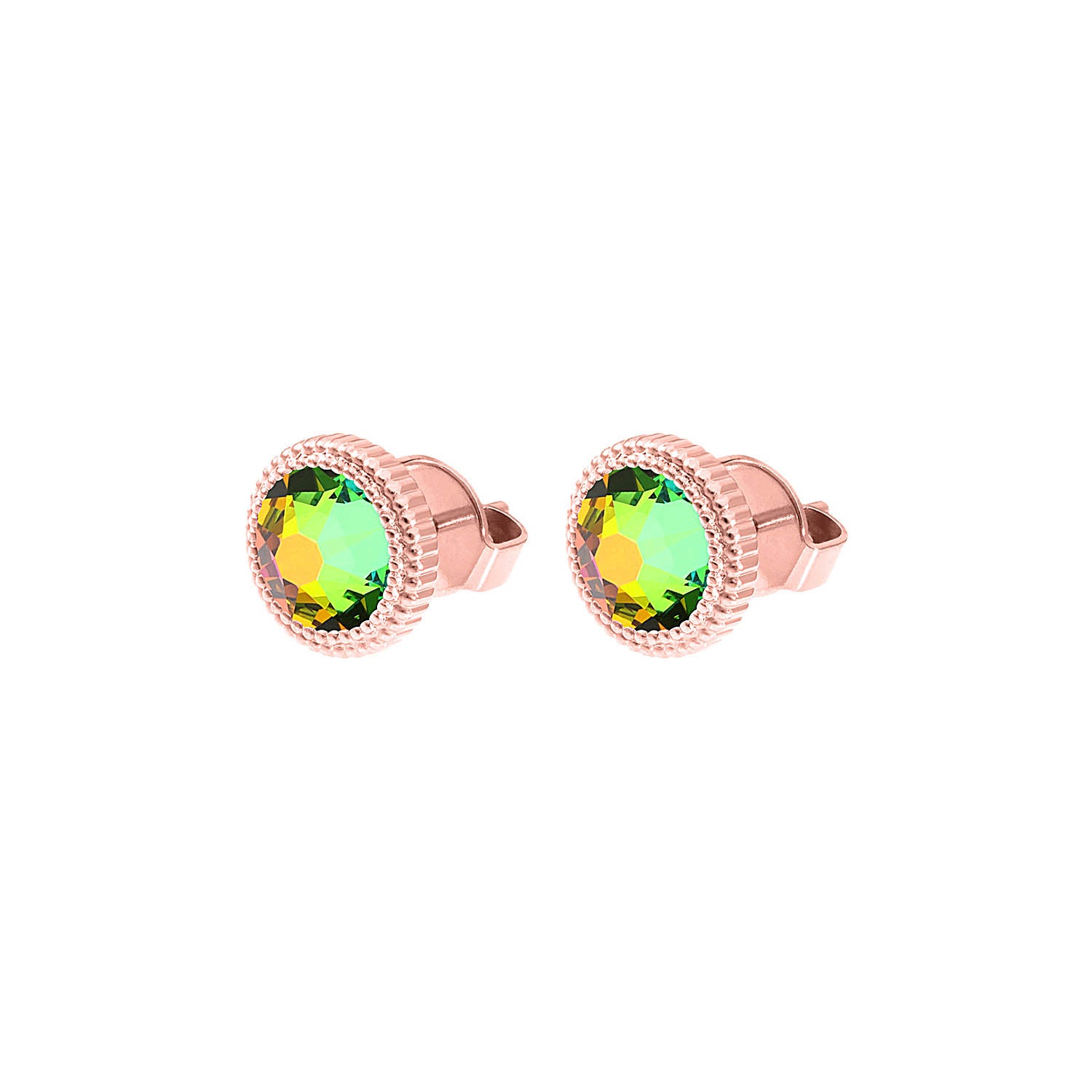 Fabero Flat Ohrstecker 10 mm - Roségold Crystal Vitrail Medium