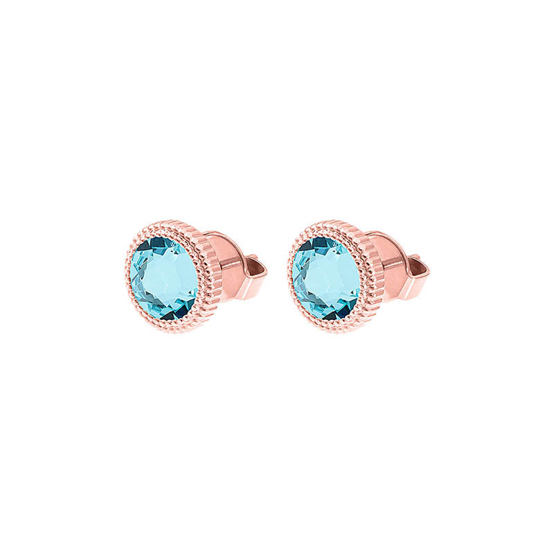 Fabero Flat Ohrstecker 10 mm - Roségold Light Turquoise