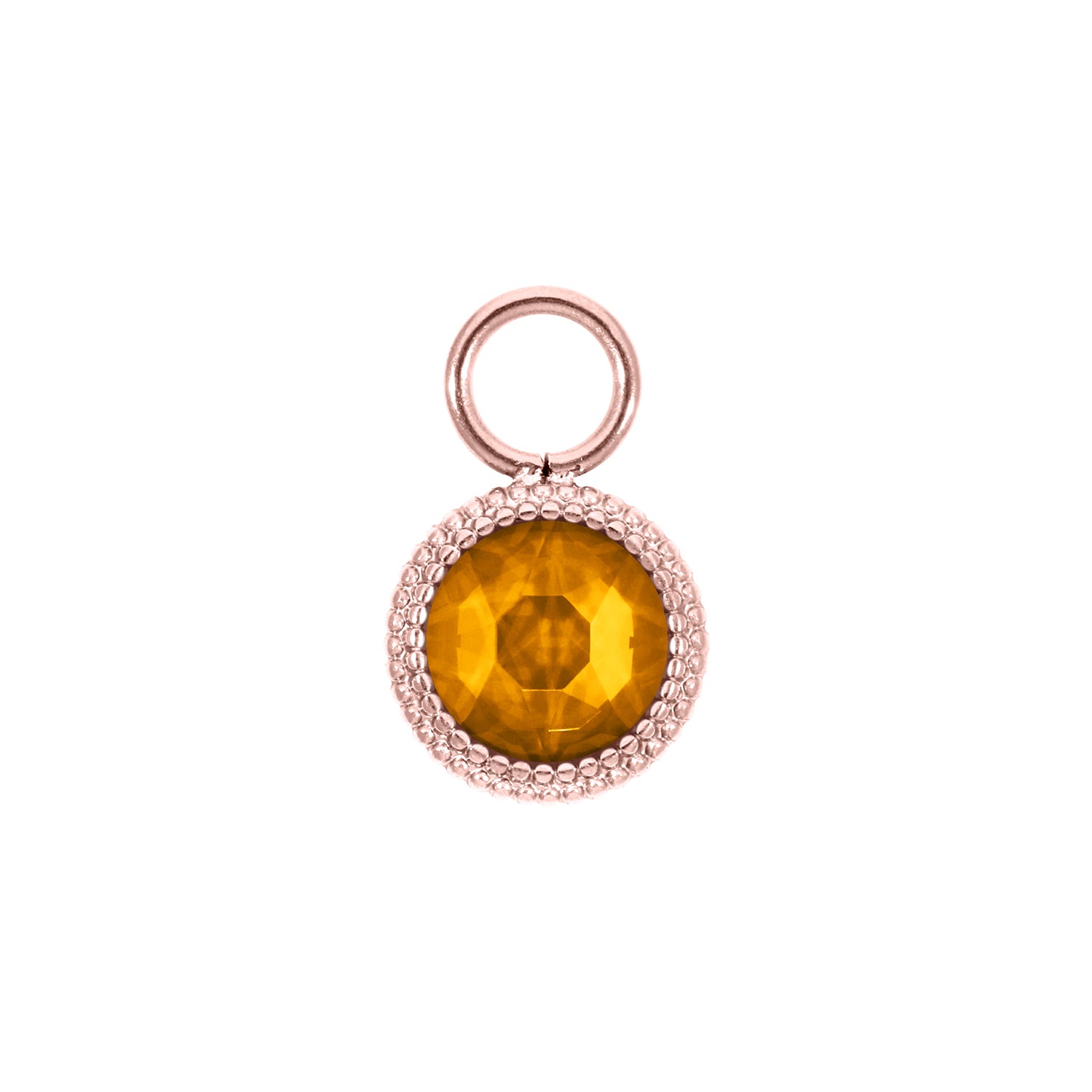Fabero Flat Charm 10 mm - Roségold Topaz