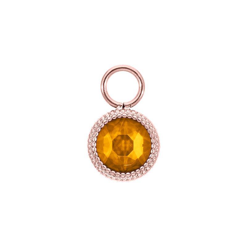 Fabero Flat Charm 10 mm - Roségold Topaz